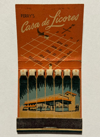 "Perry's Casa de Licores" Vintage Feature Matchbook