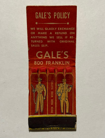 "Gale’s St. Louis" St Louis, MO Vintage Feature Matchbook