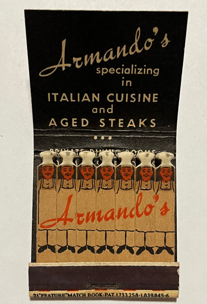 "Armando's Restaurant" Vintage Feature Matchbook