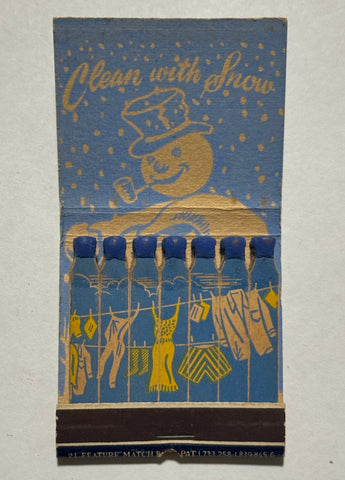 "Snow's Laundry and Dry Cleaning" Vintage Feature Matchbook