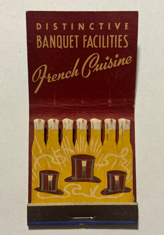 "Top Hat Banquets" Vintage Feature Matchbook