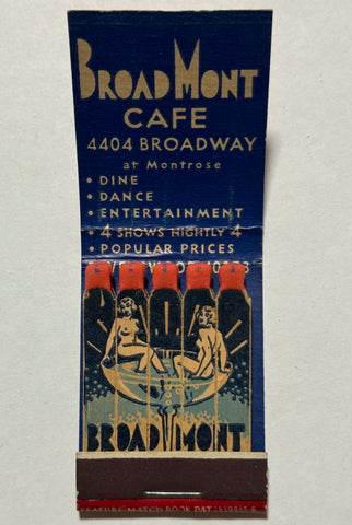 "BroadMont Cafe" Chicago, IL Vintage Feature Matchbook