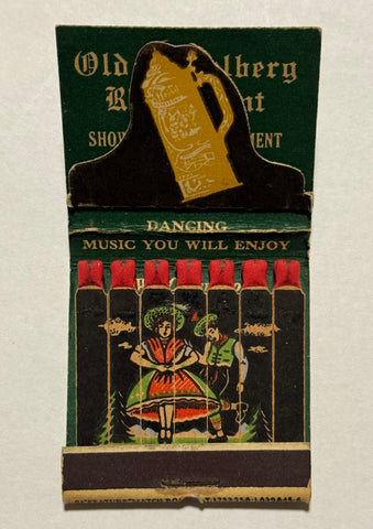 "Old Heidelberg Restaurant" Hallandale, FL Vintage Feature Matchbook w/ Pop-Up Display!