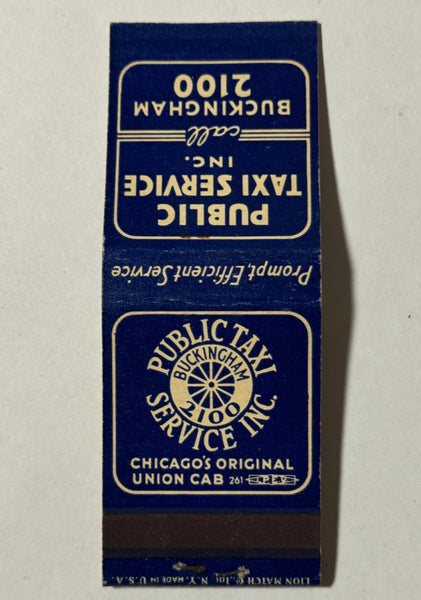 "Public Taxi Service Inc." Chicago, IL Vintage Feature Matchbook