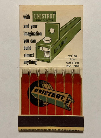 "Unistrut Products" Vintage Feature Matchbook