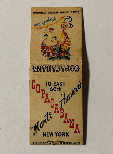 "Copacabana" New York City Vintage Feature Matchbook