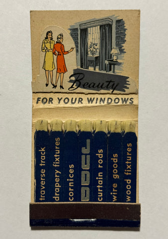 "Judd Drapery & Fixtures" Vintage Feature Matchbook with a Pop-Up Display!