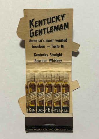 "Kentucky Gentleman Bourbon" Vintage Feature Matchbook w/ Contour Cover