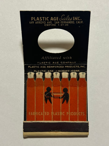 "Plastic Age Sales Inc." San Fernando, CA Vintage Feature Matchbook with a Knot-Hole Cover (B)