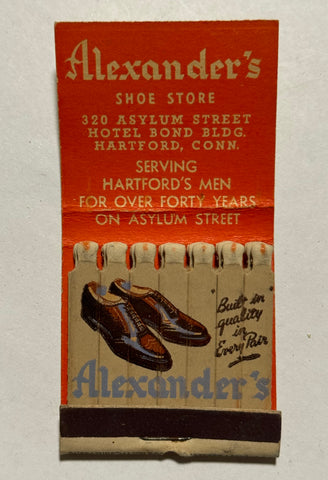 "Alexander’s Shoe Store" Vintage Feature Matchbook