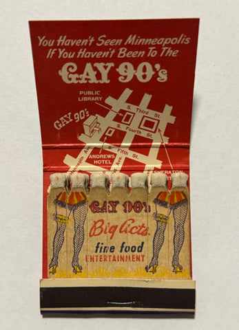 "Gay 90’s"  Minneapolis, MN Vintage Feature Matchbook