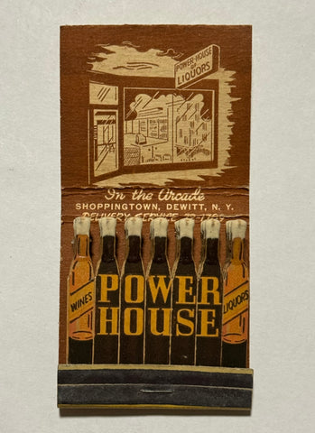 "Power House of Liquors" Dewitt, NY Vintage Feature Matchbook