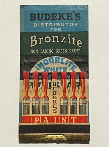 "Budeke's Paint" Vintage Feature Matchbook