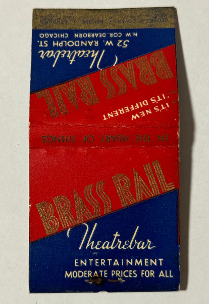 "Brass Rail Cocktail Lounge" Chicago, IL Vintage Feature Matchbook