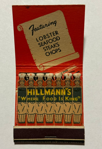 "Hillman's Restaurant and Cocktail Lounge" Hartsdale, NY Vintage Feature Matchbook