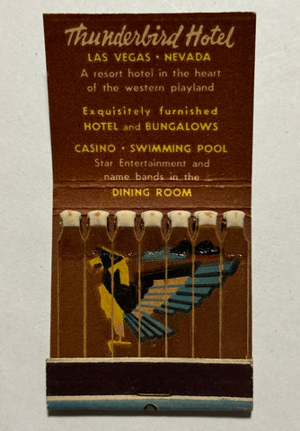 'Thunderbird Hotel Las Vegas Hotel" Vintage Feature Matchbook