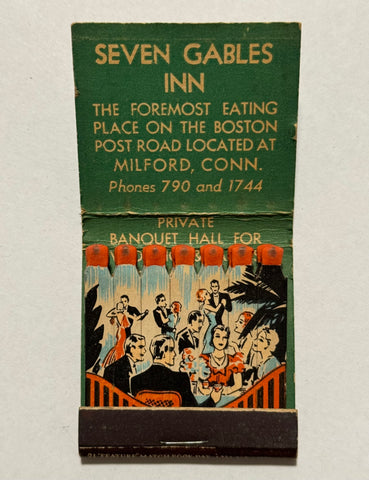 "Seven Gables Inn" Milford, CT Vintage Feature Matchbook