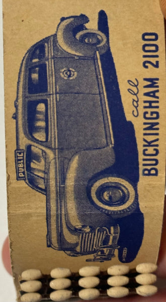 "Public Taxi Service Inc." Chicago, IL Vintage Feature Matchbook