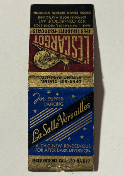 "L’escargot Restaurant" Vintage Feature Matchbook