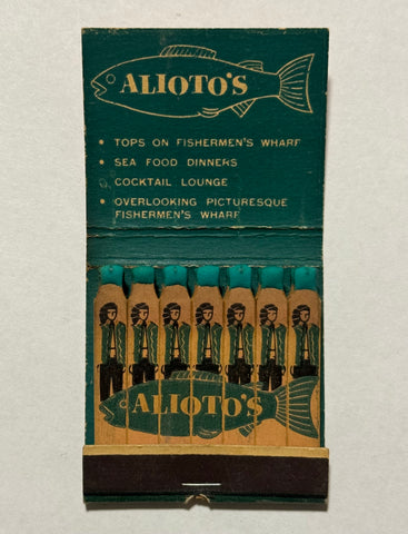 "Alioto's Seafood and Cocktails" Fishermans Wharf, CA Vintage Feature Matchbook