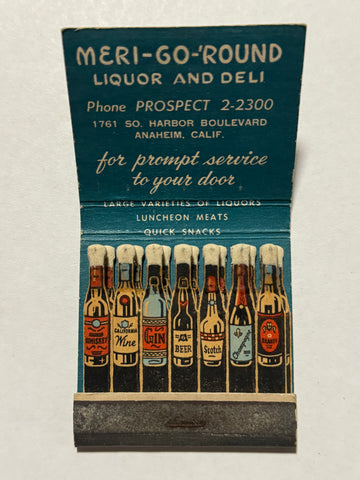 "Mari-Go-Round Liquor and Deli" Anaheim, CA Vintage Feature Matchbook