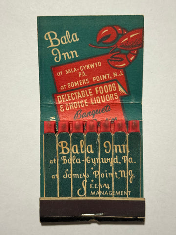 "Bala Inn" Somers Point, NJ Vintage Feature Matchbook with a Full Length Cover