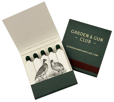 "Garden and Gun Club" Retro Feature Matchbook