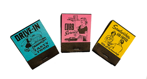 Retro 1950s "Diner & Coffee Shop" Matchbook 3 Pack Set
